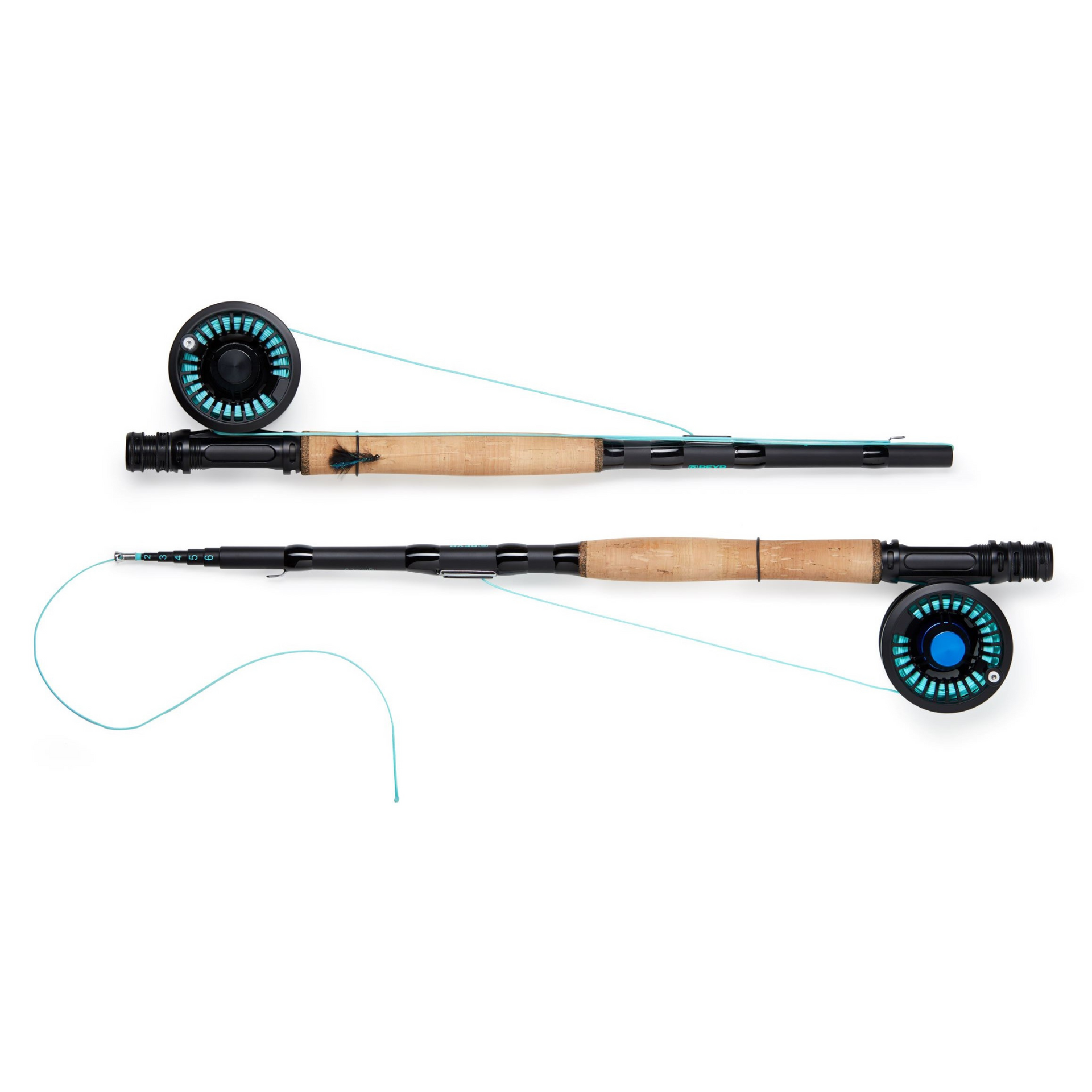 Collapsible Travel Fly Rod  4wt 9ft | Most Versatile Matte Black Reel / Left Hand Retrieve | REYR Gear