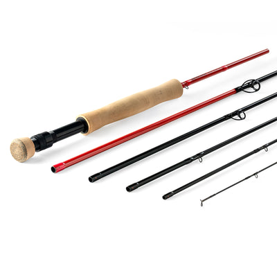 Rigged and Ready 2-in-1 Fly Fishing Travel Rod. 2 Rods. 9ft 273cm #6 7ft  213cm and #4 Fishing Rod Options 2 Handle Combination. Toray Carbon-8